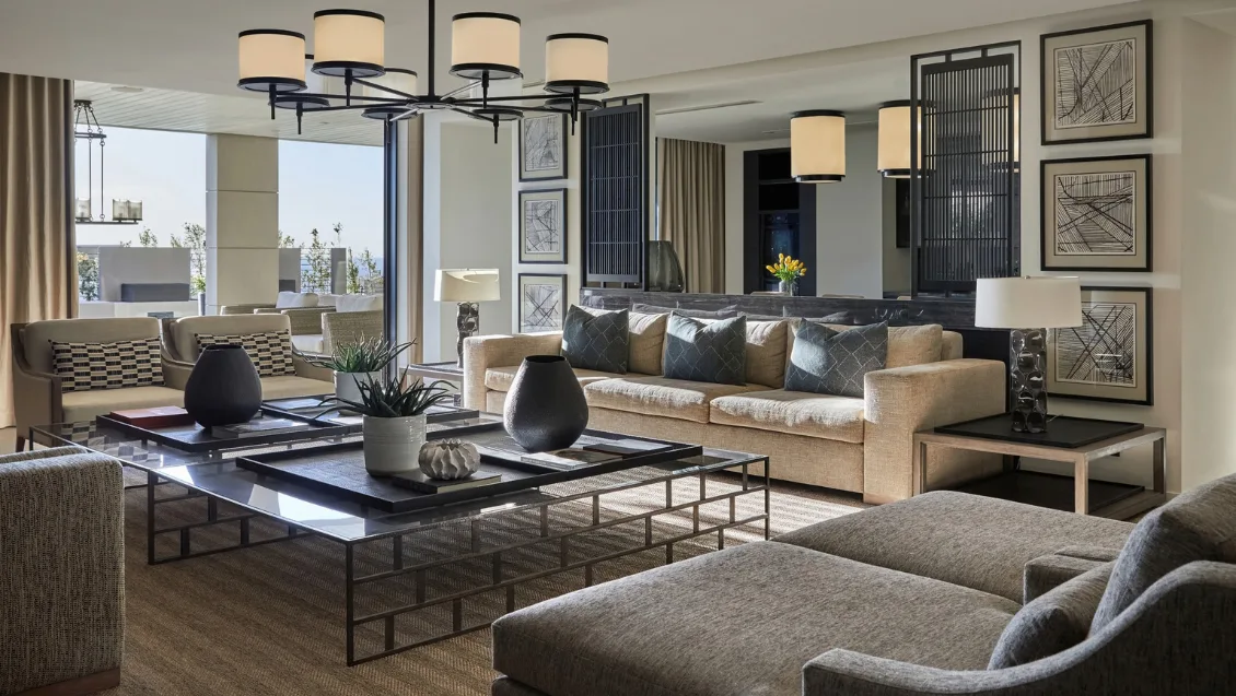 A beautiful interior image of Halcyon with John Jacob interior and furniture